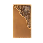 3D FLORAL EMBOSSED OVERLAY FILLIGREE CROSS RODEO WALLET
