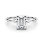1 ctw Emerald Lab Grown Certified Diamond Solitaire Engagement Ring