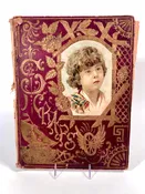 1890's Victorian, Turn of the Century, Children's SCRAP BOOK with Ornate Cover