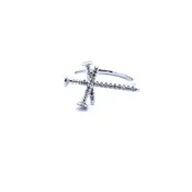 14K White Gold Cross Nail Ring