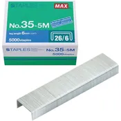 Max 35-5M Standard Staples for USA; Leg Length 6mm (1/4"); 100 Staples per Stick, 5000 Count