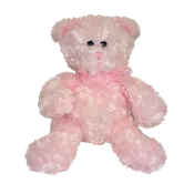 10″ Curly Plush Bear – Baby Pink