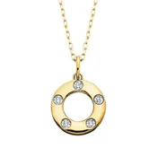 10k Diamond Circle Pendant