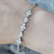 10k White Gold .75ctw Diamond Bangle