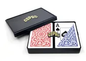 Copag 1546 100% Plastic Playing Cards - Bridge Size (Narrow) Jumbo Index Red/Blue Double Deck Set