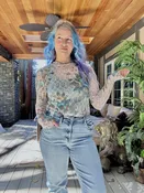 Double take floral sheer lace top