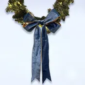 15" Dusty Blue Velvet Bow
