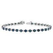 14KT Gold Blue Diamond Bracelet