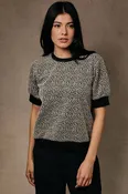 Animal Print Puff Sleeve Top