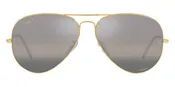A107 RAY-BAN AVIATOR LARGE METAL RB3025 9196G3 62  LEGEND GOLD /  CLEAR GRADIENT DARK GRAY POLARIZED