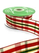 1.5" Christmas Gingham Woven Ribbon