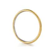 22K Yellow Gold and Sterling Silver Round Bangle