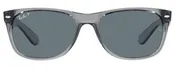 A26 RAY-BAN NEW WAYFARER RB2132 64503R 52 TRANSPARENT GRAY / DARK BLUE POLARIZED