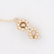 Double Pearl Greek Letter 10K Chapter Guard with Chain — Fourteen Karat Plus, Inc.