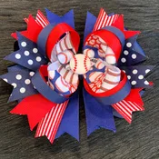 Baseball Layered Bow