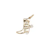 14K Yellow Gold Boot Pendant with Diamond Accents