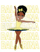 Ballerina Yellow Sublimation Print
