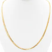 14 Karat Yellow Gold Anchor Link Three-Strand Necklace