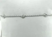 14K Gold Diamond by the Inch Bracelet - 7" Cable Link