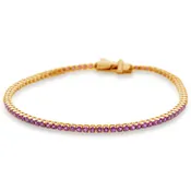 14k Rose Gold and Pink Sapphire Tennis Bracelet