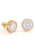 14K Button Stud Earring