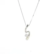 10kt White Gold Diamond Solitaire Pendant Necklace