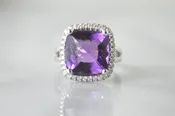 Amethyst and Diamond Ring