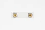 Lafonn Sterling Silver Canary Lassaire Halo Earrings