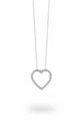 1/2ctw Open Heart Diamond Pendant Necklace in 10kt White Gold with 18" Rope Chain