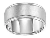 10MM Satin Finish Wedding Band 14K White Gold