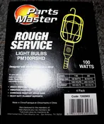 100 Watt Rough Service Medium Base Incandescent Light Bulbs - 4 Pack