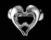 2 DOLPHIN HEART RING
