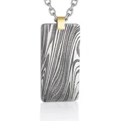 Chris Ploof Damascus Dog Tag with Oxide Finish