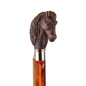 FootFitter 21” Shoe Horn, Horse Faux Wood Handle & Tortoiseshell Spoon (Made in Italy)