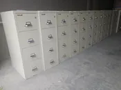 Pre Owned Fire King Letter Size 4 Drawer Vertical File Cabinet ( Priced Individually) : 18″W x 32″D x 53″H