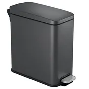 11.4 Liter / 3 Gallon SoftStep Gunmetal Gray Stainless Steel Slim Step Pedal Bathroom Trash Can with AbsorbX Odor Filter