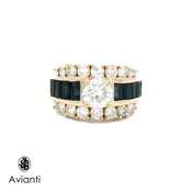 14K Yellow Gold Round Diamond Engagement Ring