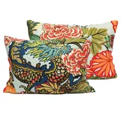 Schumacher Chiang Mai Dragon pillow cover in Aquamarine 20x20" on both sides $200 — AceCovering