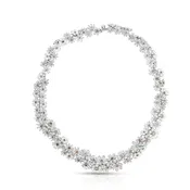 Cicada Platinum & Pink Diamond Floral Necklace