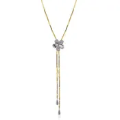 Adjustable Flower Necklace in 18k Gold with Diamonds