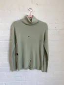 ELLEN TRACY sage green turtleneck