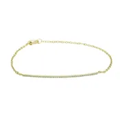 14K GOLD AND DIAMOND METRICA CURVED BAR BRACELET