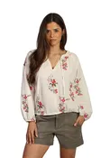 Embroidered Cotton Flower Blouse