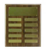 12" x 14" Walnut Perpetual Plaque with 10 Brass Nameplates