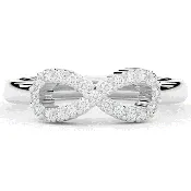 0.20CT.TW ROUND LAB DIAMOND INFINITY SYMBOL WEDDING BAND