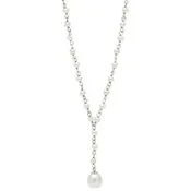 14K Cultured Freshwater Twisted Lariat Pearls Necklace