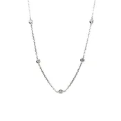 14K White Gold 1.57 Carat Diamond by the Yard Necklace