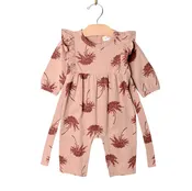 Chrysanthemum Flutter Sleeve Romper | Cotton | 0-24m
