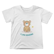 Bear I Love Reading Short Sleeved Toddler Tee