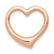 10k Rose Gold Floating Heart Chain Slide Pendant Charm